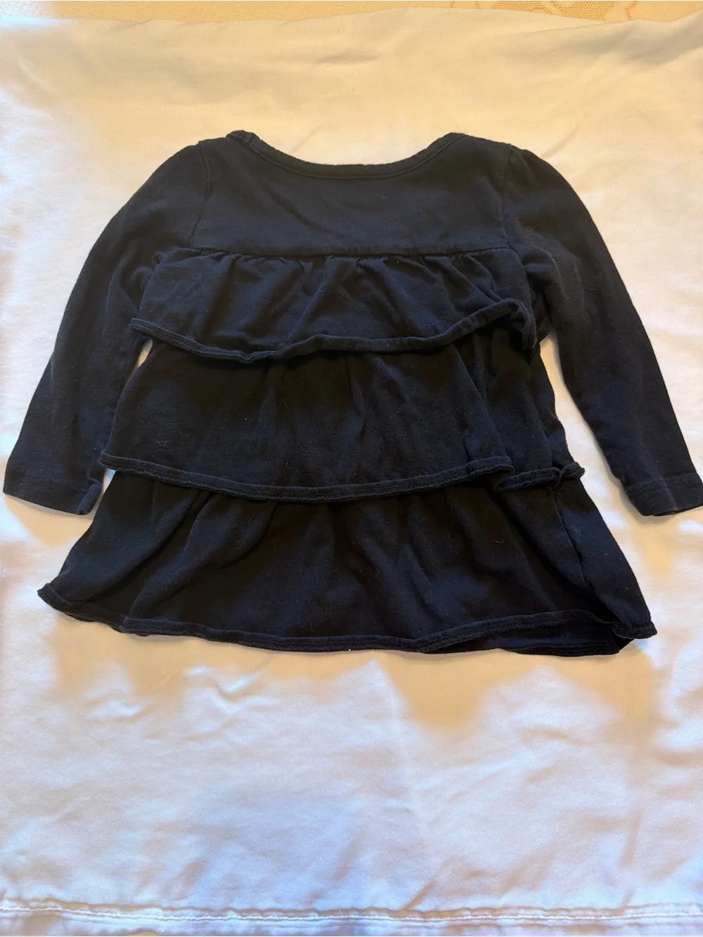 babyGAP Black Ruffle Long Sleeve Top 12–18M (Fits 9–12M)